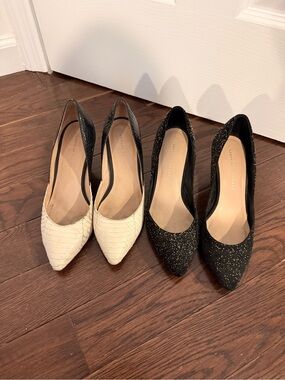 Loeffler Randall 2 Pairs Tamsin Pumps (B&W Snakeskin // Black & Gold Suede)